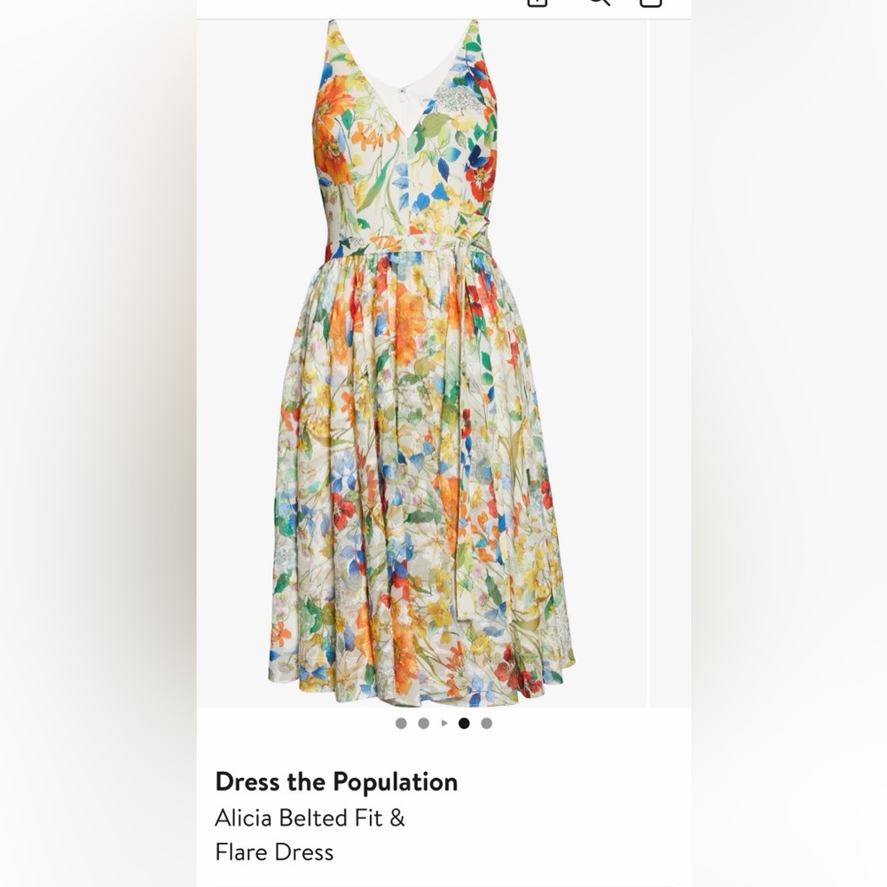 Dress the Population Alicia Floral Midi Dress